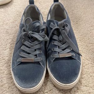 Aldo Blue Velvet Sneakers with silver hardware size 8 women's